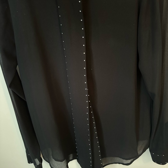 MICHAEL MICHAEL KORS Chiffon Tie-Neck Blouse - S - Picture 10 of 11